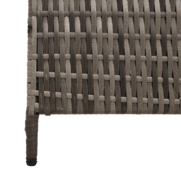 vidaXL Χώρισμα Δωματίου 4 Πάνελ Φορητό Γκρι 195x180cm Πολυ Ράτταν