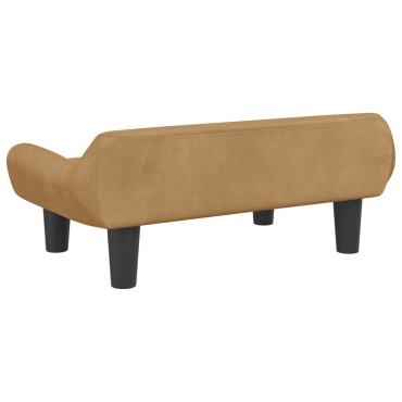 vidaXL Καναπές Παιδικός Καφέ 70x40x24cm από Βελούδο 1 τεμ.