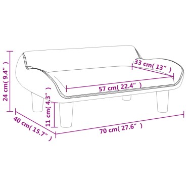 vidaXL Καναπές Παιδικός Καφέ 70x40x24cm από Βελούδο 1 τεμ.