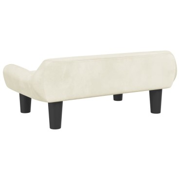 vidaXL Καναπές Παιδικός κρεμ 70x40x24cm από Βελούδο 1 τεμ.