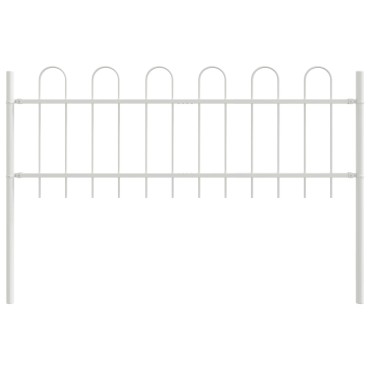vidaXL Φράχτης Κήπου Λευκό Ατσάλι 170x60cm Ανθεκτικός