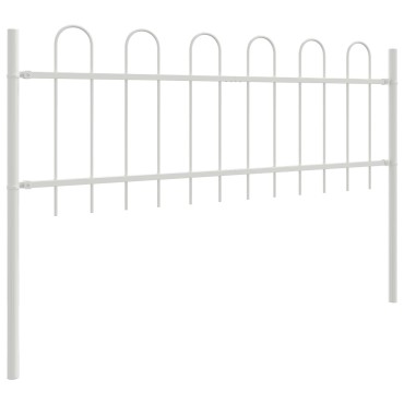 vidaXL Φράχτης Κήπου Λευκό Ατσάλι 170x60cm Ανθεκτικός