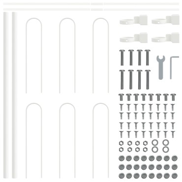 vidaXL Φράχτης Κήπου Λευκό Ατσάλι 170x60cm Ανθεκτικός