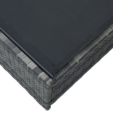 vidaXL Ξαπλώστρα Γκρι 60x200x27cm Συνθετικό ρατάν 1 τεμ.