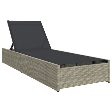 vidaXL Ξαπλώστρα Μπεζ 60x200x27cm Πολυ Ρατάν 1 τεμ.