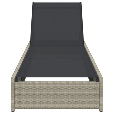 vidaXL Ξαπλώστρα Μπεζ 60x200x27cm Πολυ Ρατάν 1 τεμ.