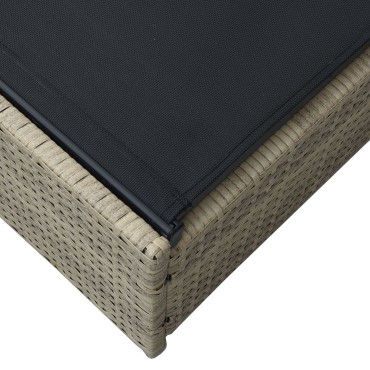 vidaXL Ξαπλώστρα Μπεζ 60x200x27cm Πολυ Ρατάν 1 τεμ.