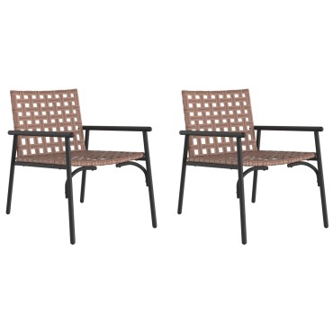 vidaXL Καρέκλες Κήπου 2 τεμ. Μαύρο 79x56x73,5cm Ρατάν