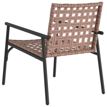 vidaXL Καρέκλες Κήπου 2 τεμ. Μαύρο 79x56x73,5cm Ρατάν
