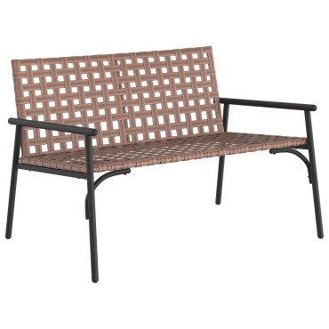 vidaXL Κήπος Πάγκος Μαύρος 113x79x75cm Ρατάν