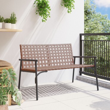 vidaXL Κήπος Πάγκος Μαύρος 113x79x75cm Ρατάν