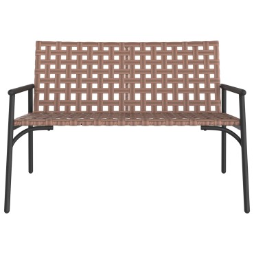 vidaXL Κήπος Πάγκος Μαύρος 113x79x75cm Ρατάν