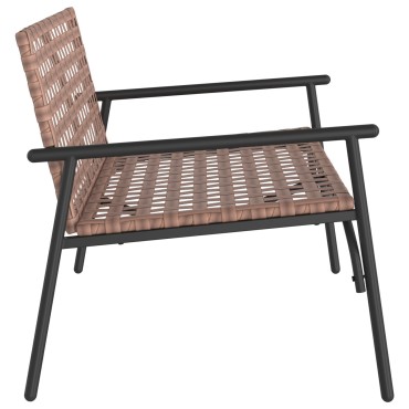 vidaXL Κήπος Πάγκος Μαύρος 113x79x75cm Ρατάν