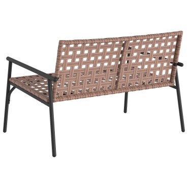 vidaXL Κήπος Πάγκος Μαύρος 113x79x75cm Ρατάν