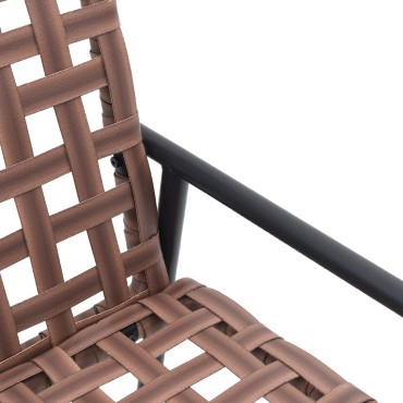vidaXL Κήπος Πάγκος Μαύρος 113x79x75cm Ρατάν