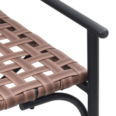 vidaXL Κήπος Πάγκος Μαύρος 113x79x75cm Ρατάν