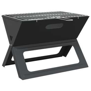 vidaXL Γκριλ BBQ Κάρβουνου - Αναδιπλούμενο, Μαύρο, 46x30x31 εκ, Κατασκευασμένο από Ατσάλι