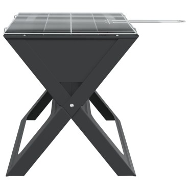 vidaXL Γκριλ BBQ Κάρβουνου - Αναδιπλούμενο, Μαύρο, 46x30x31 εκ, Κατασκευασμένο από Ατσάλι