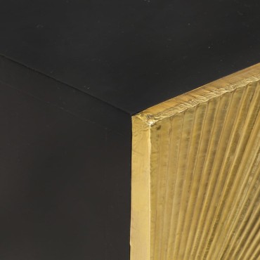 vidaXL Κομοδίνο 40x30x50cm Ορειχάλκινη Πρόσοψη Μασίφ Ξύλο Μάνγκο 1 τεμ.