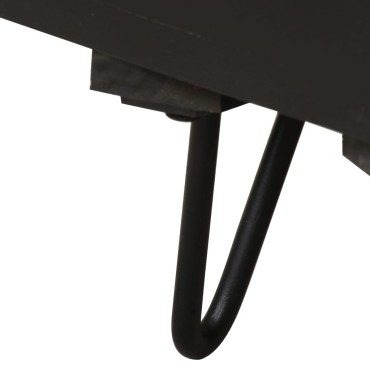vidaXL Κομοδίνο 40x30x50cm Ορειχάλκινη Πρόσοψη Μασίφ Ξύλο Μάνγκο 1 τεμ.