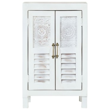 vidaXL Ντουλάπι Λευκό 55x30x90cm από Μασίφ Ξύλο Ακακίας 1 τεμ.