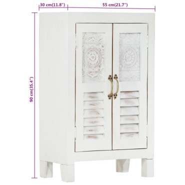 vidaXL Ντουλάπι Λευκό 55x30x90cm από Μασίφ Ξύλο Ακακίας 1 τεμ.