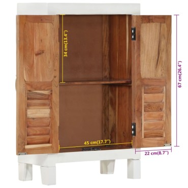 vidaXL Ντουλάπι Λευκό 55x30x90cm από Μασίφ Ξύλο Ακακίας 1 τεμ.
