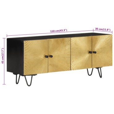 vidaXL Έπιπλο Τηλεόρασης 110x30x45cm από Μασίφ Ξύλο Μάνγκο