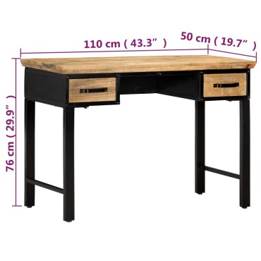 vidaXL Γραφείο 110x50x76cm από Μασίφ Ξύλο Μάνγκο 1 τεμ.
