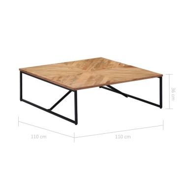 vidaXL Τραπεζάκι Σαλονιού 110x110x36cm από Μασίφ Ξύλο Ακακίας 1 τεμ.