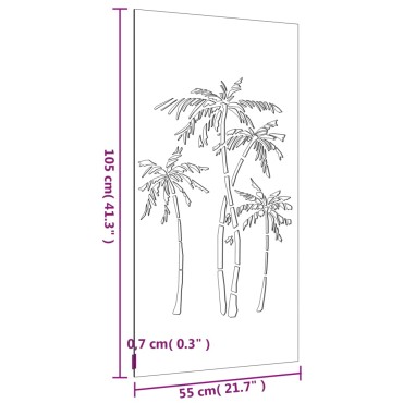 vidaXL Διακοσμητικό Κήπου Σχέδιο Φοίνικας 105x55 εκ. Ατσάλι Corten
