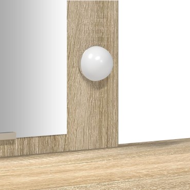vidaXL Τραπέζι ντυσίματος με LED Φώτα σε δρυό, 102x33x135cm