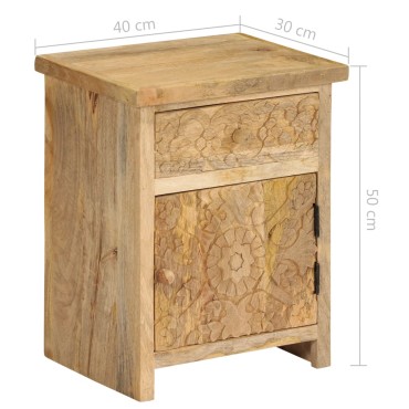 vidaXL Κομοδίνο 40x30x50cm από Μασίφ Ξύλο Μάνγκο 1 τεμ.