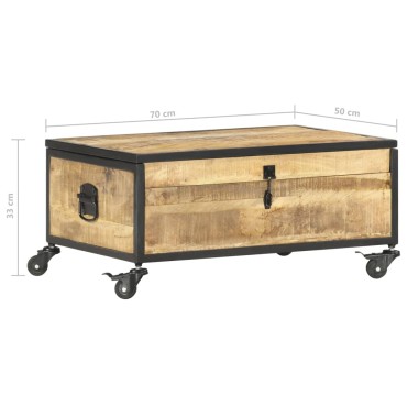 vidaXL Τραπεζάκι Σαλονιού 70x50x33cm από Μασίφ Ξύλο Μάνγκο 1 τεμ.