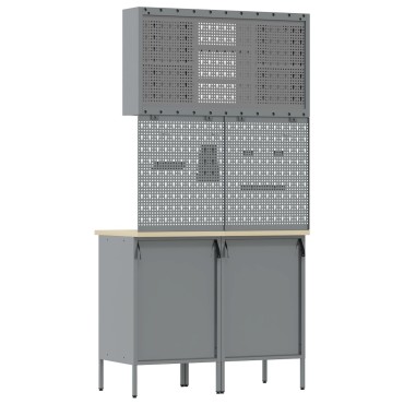 vidaXL Ντουλάπα Εργασίας Σετ 5 Μαύρο Ατσάλι Κανονικό Ρυθμιζόμενα Πόδια