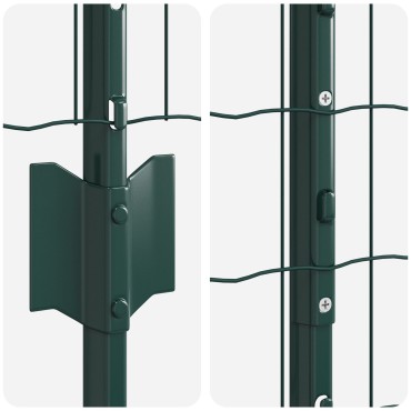 vidaXL Euro Fence Σετ 2 Πράσινος Ατσάλι με Επικάλυψη Σκόνης 10 x 1.6 μ