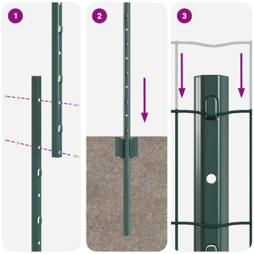 vidaXL Euro Fence Σετ 2 Πράσινος Ατσάλι με Επικάλυψη Σκόνης 10 x 1.6 μ