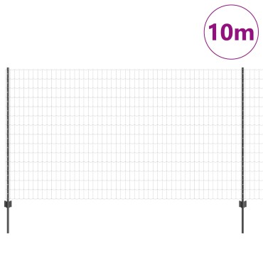vidaXL Σετ Φράκτη Κήπου  Σετ 2 Γκρι Μεταλλικό 10 x 1,4 μέτρα