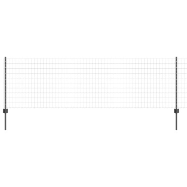 vidaXL Euro Fence Σετ 2 Γκρι Ατσάλι 25x0.8 μ Ανθεκτική Περίφραξη