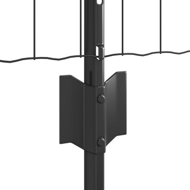 vidaXL Euro Fence Σετ 2 Γκρι Ατσάλι 25x0.8 μ Ανθεκτική Περίφραξη
