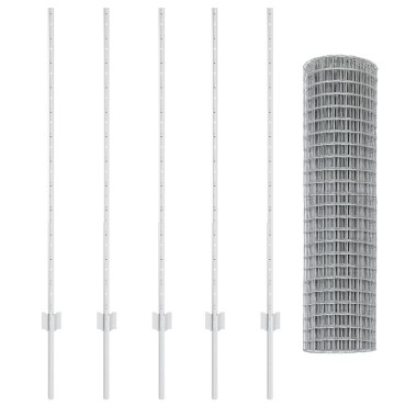 vidaXL Σετ Φράκτη  2 σετ Γαλβανισμένο ατσάλι 10x1.2 μ Ανθεκτικός