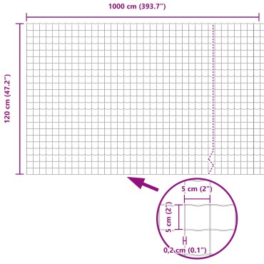 vidaXL Σετ Φράκτη  2 σετ Γαλβανισμένο ατσάλι 10x1.2 μ Ανθεκτικός