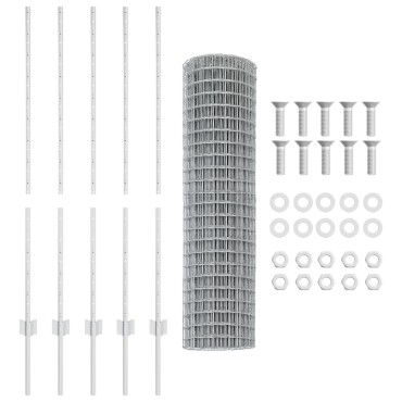 vidaXL Σετ Φράκτη  2 σετ Γαλβανισμένο ατσάλι 10x1.2 μ Ανθεκτικός