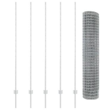 vidaXL Set Φράχτη  Euro Σετ των 2 Γαλβανισμένο ατσάλι 10x1.6 μέτρα