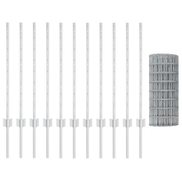 vidaXL Euro Fence Σετ 2 Γαλβανισμένο ατσάλι Μεγάλο Φράκτης Euro