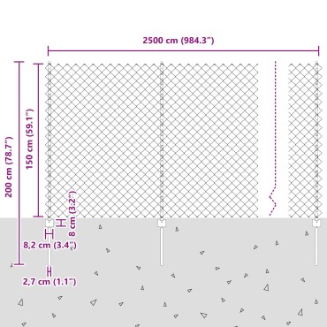 vidaXL Σετ Φράχτη  Σετ 2 Πράσινο Μέταλλο 25x1.5 μ Ανθεκτικό
