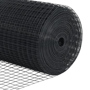 vidaXL Συρμάτινος Φράκτης Σετ 2 Γκρι Ατσάλι 25 x 1 μ Ανθεκτικός