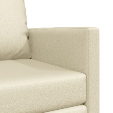 vidaXL Πολυθρόνα Δαπέδου 2 σε 1 Κρεμ 74x77x81cm Τεχνητό Δέρμα 1 τεμ. Γωνιακός