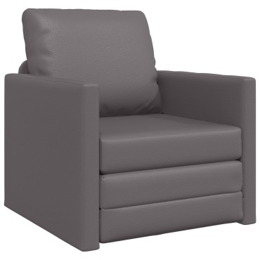vidaXL Κρεβάτι Καναπέ 2 σε 1 Γκρι 74x77x81cm Από Ψεύτικο Δέρμα