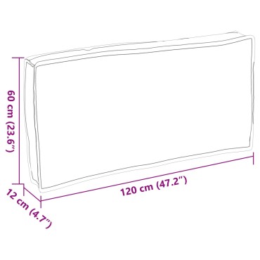 vidaXL Μαξιλάρι Pallet για Καθίσμα/Πλάτη Μοτίβο Φύλλου 120x60x12cm Υφασμάτος Oxford